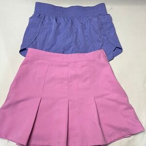 Bundle of 2 gb girls Pleated Skirt Pink School Uniform Y2K Mini Skirt‎ Size 12